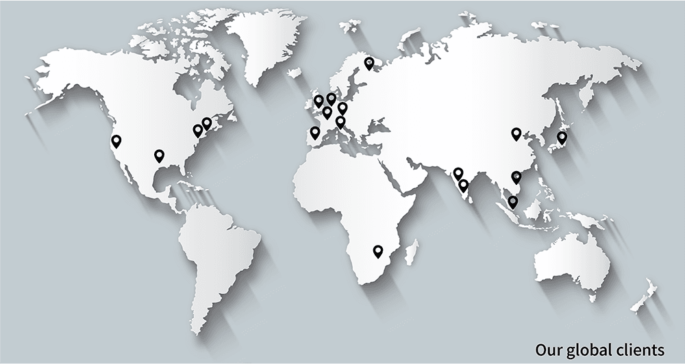 Global map of clients